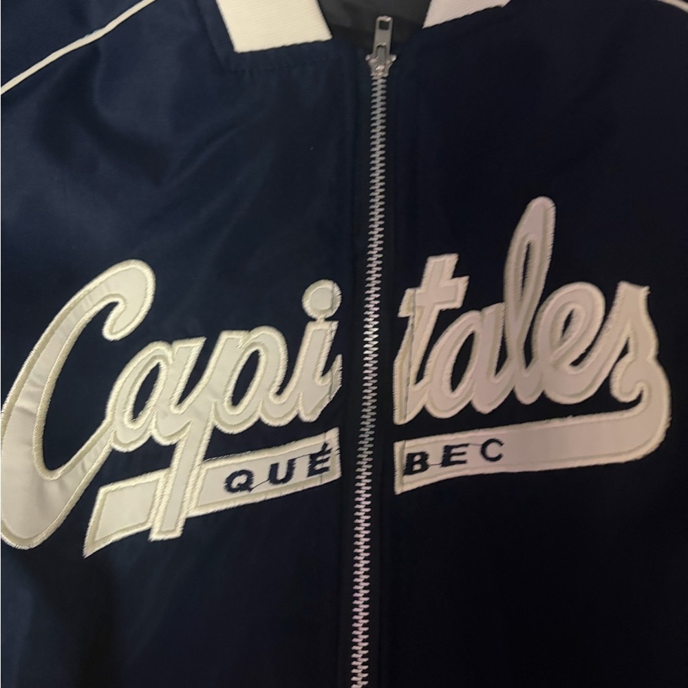 Capitals Quebec Blue and White Bomber Jacket - Picture 2 of 5